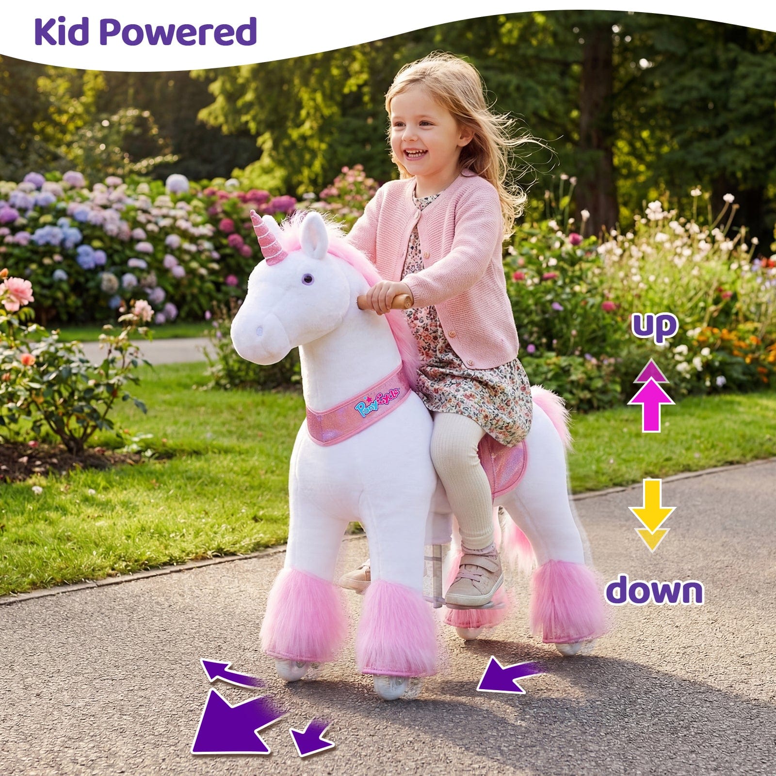 Pink Unicorn Ride-On Toy - Age 4–7  