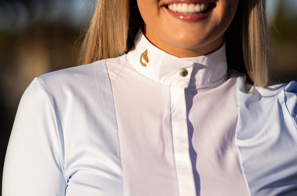 Monique Breezy Blue Stripe - Equine Exchange Tack Shop