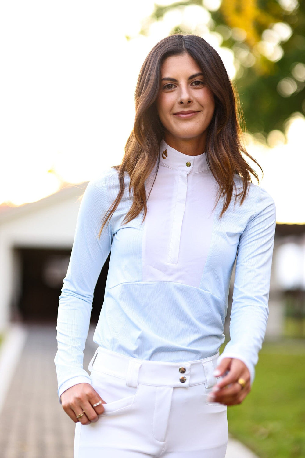 Monique Breezy Blue Stripe - Equine Exchange Tack Shop