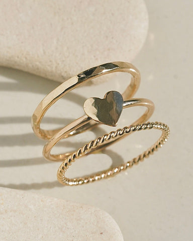 Tiny Heart Stacking Ring Set - Equine Exchange Tack Shop