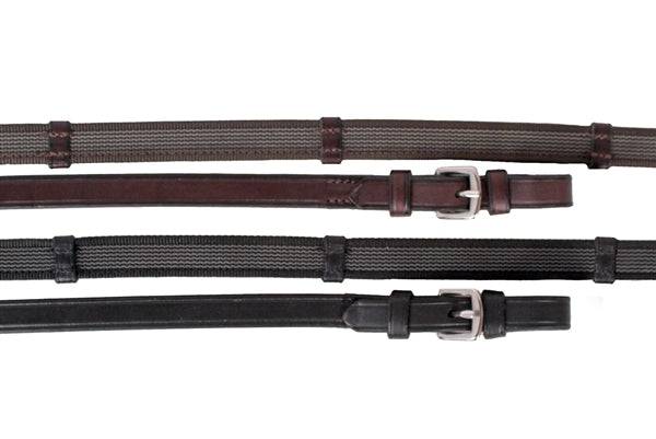 Nunn Finer Sure Grip Reins With Leather Hand Stops - Equine Exchange Tack Shop