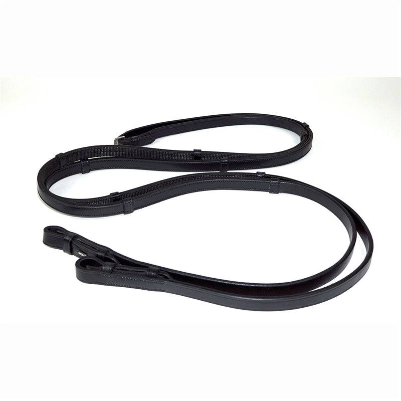 Nunn Finer Grand Prix Rubber Lined Reins With Stops - Equine Exchange Tack Shop