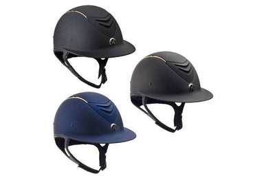ONE K™ Avance Wide Brim Rose Gold Stripe Helmet - Equine Exchange Tack Shop