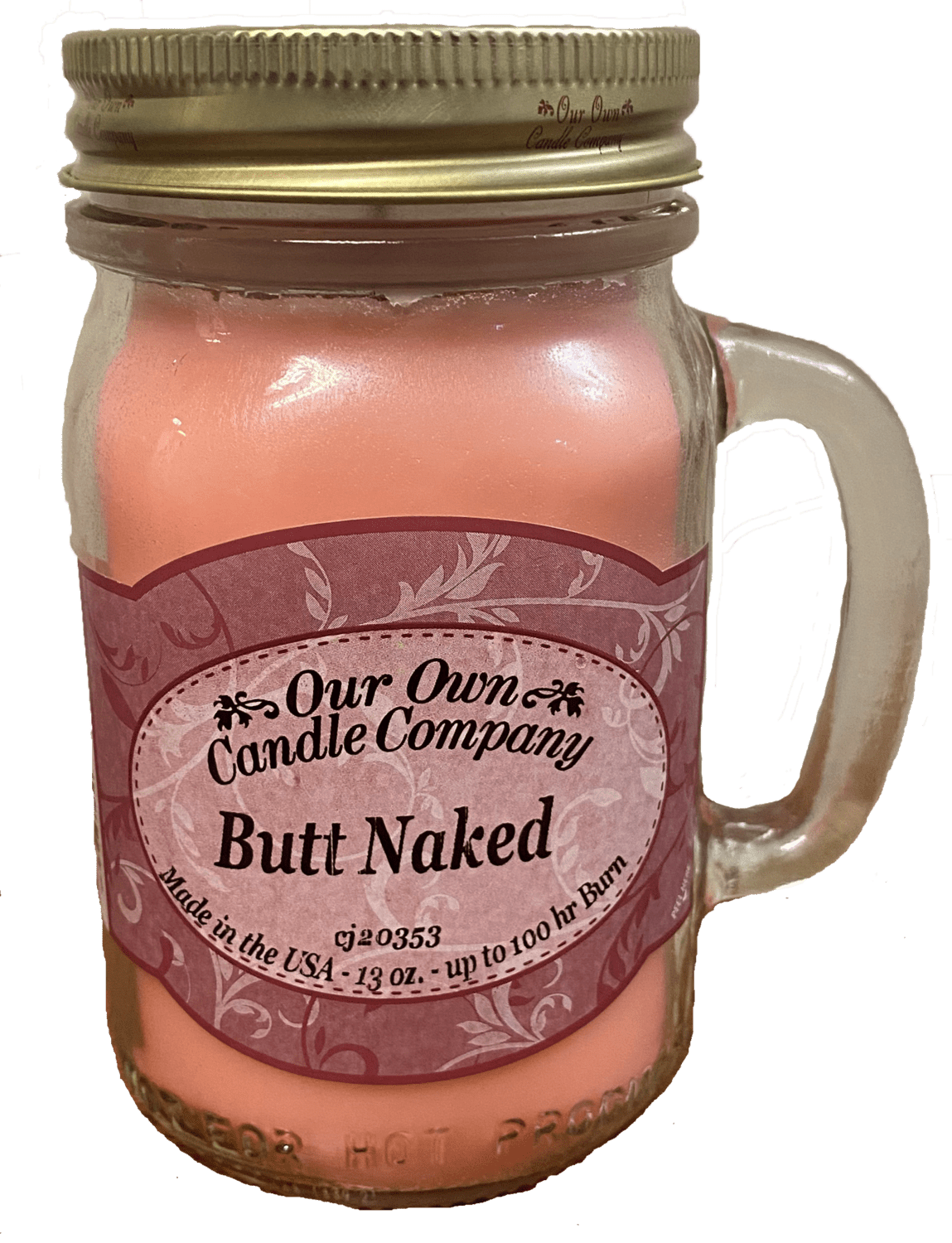 Our Own Candle Company 13oz. Mason Jar Candle- Butt Naked - Equine Exchange Tack Shop