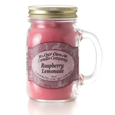Our Own Candle Company 13oz. Mason jar Candle- Rasberry Lemonade