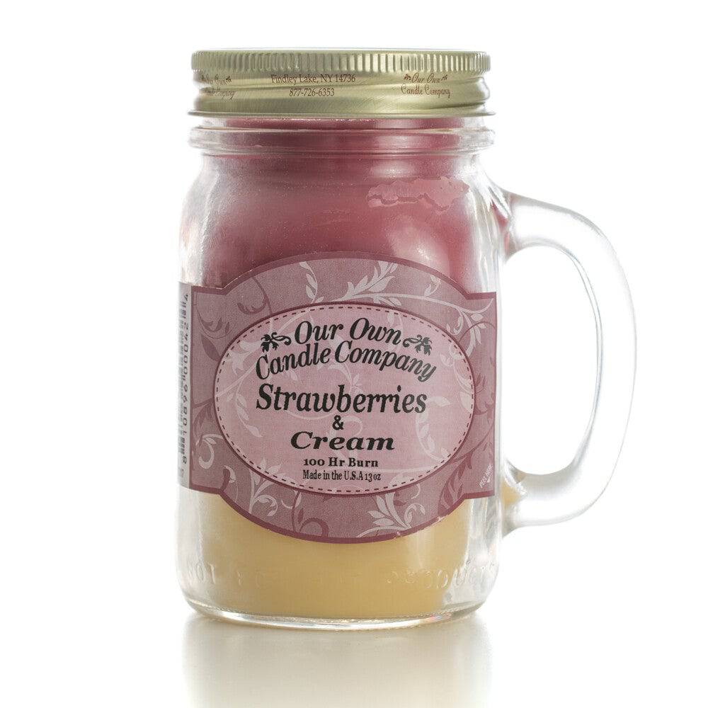 Our Own Candle Company 13oz Mason Jar Candle - Strawberry & Cream - Equine Exchange Tack Shop