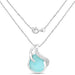 2.58 Carat Genuine Amazonite and White Topaz .925 Sterling Silver Pendant  