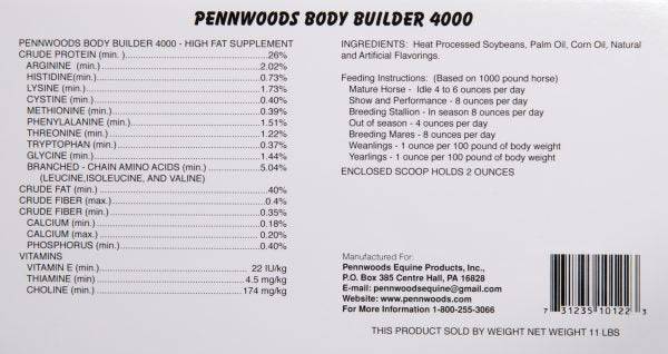 Pennwoods Body Builder 4000  11lb - Equine Exchange Tack Shop