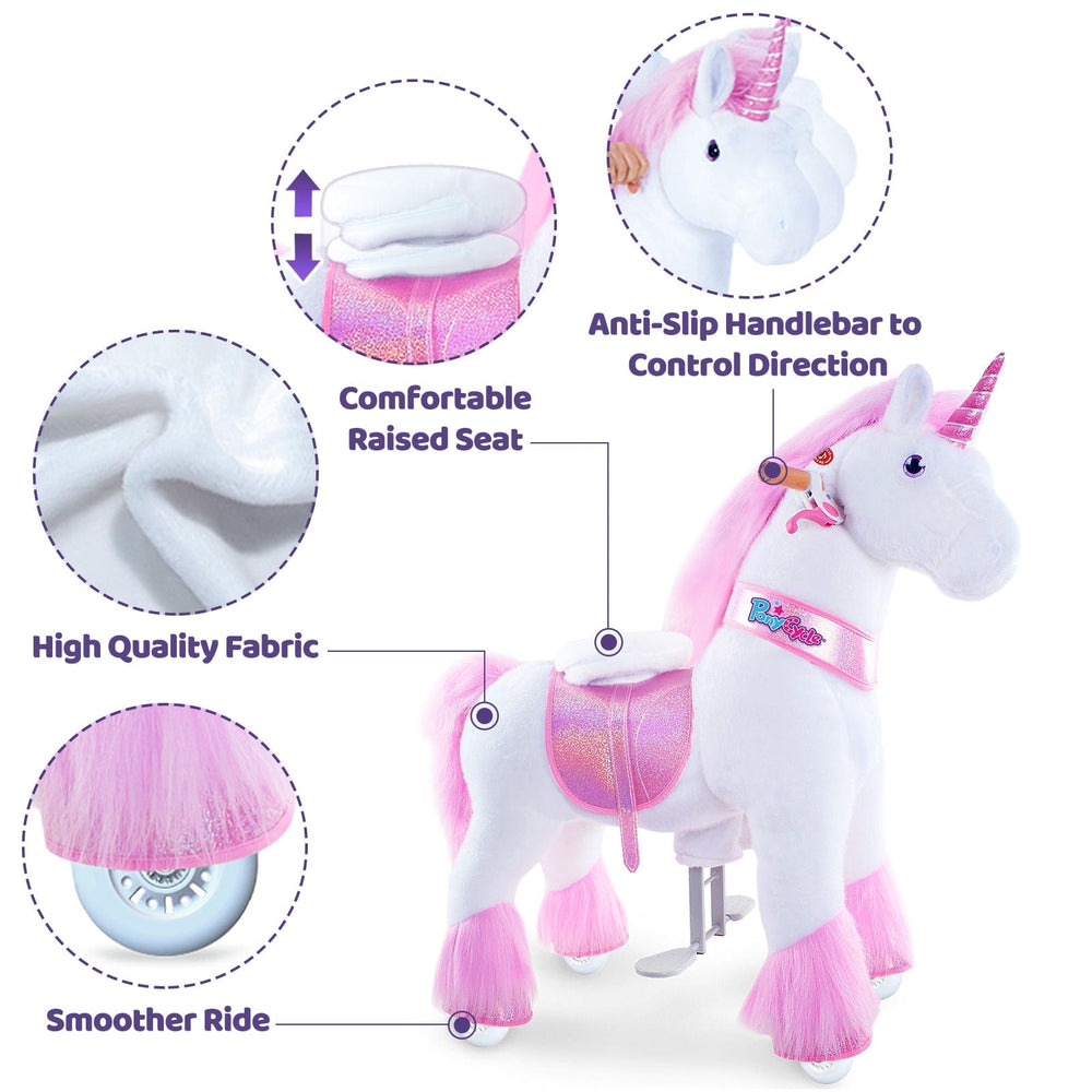 Pink Unicorn Ride-On Toy - Age 4–7
