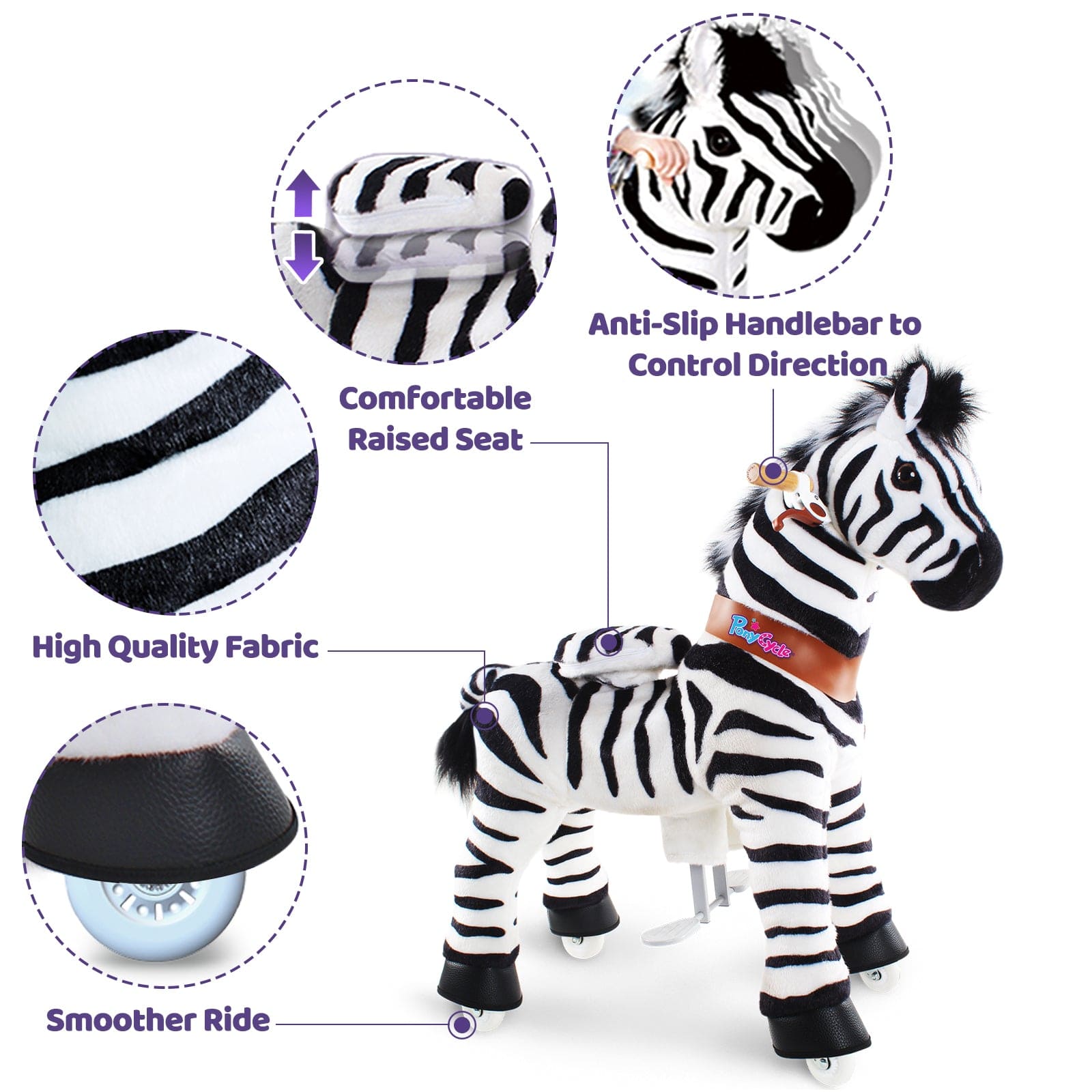 Zebra Ride-On Toy - Age 4–7