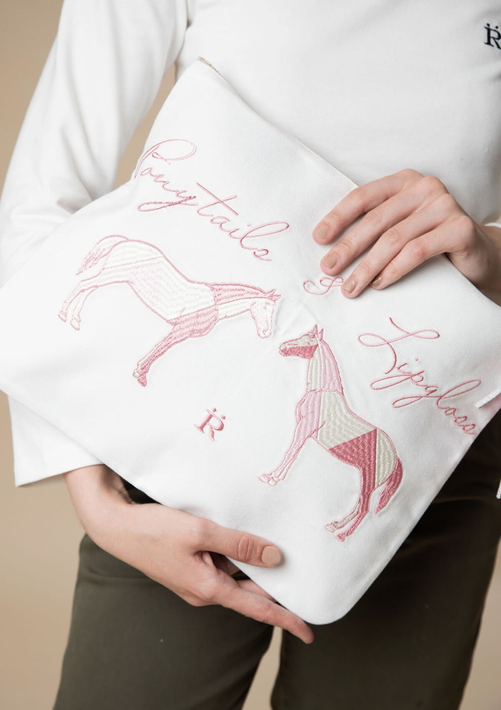 Ponytails Embroidered Pouch