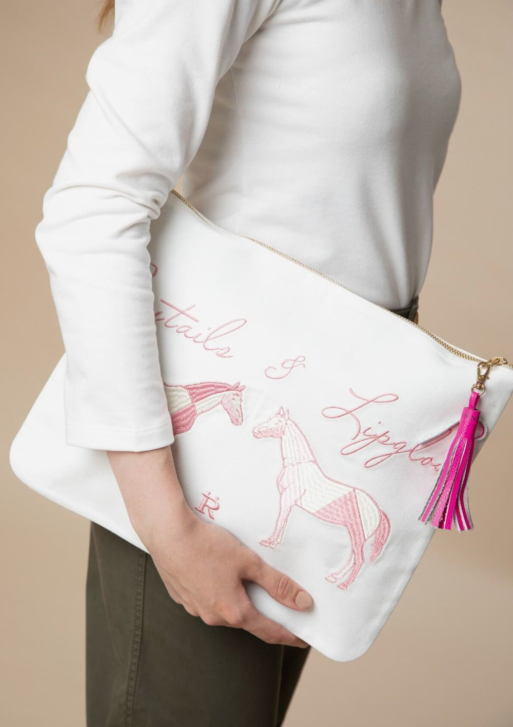 Ponytails Embroidered Pouch