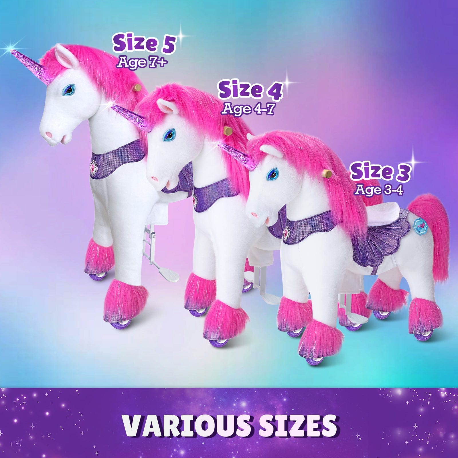 Unicorn Ride-On Toy - Age 4–7