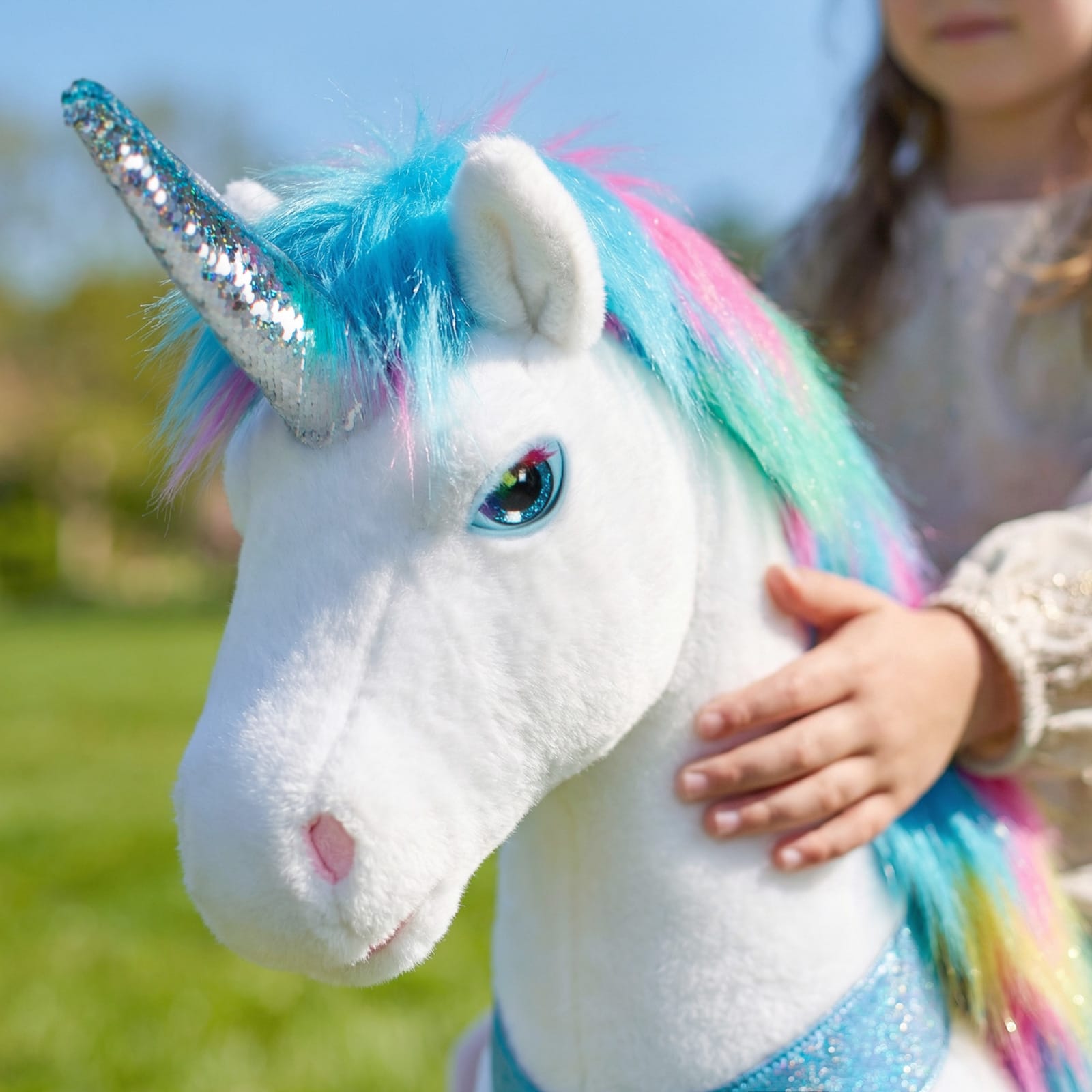 Rainbow Unicorn Ride-On Toy - Age 3–4