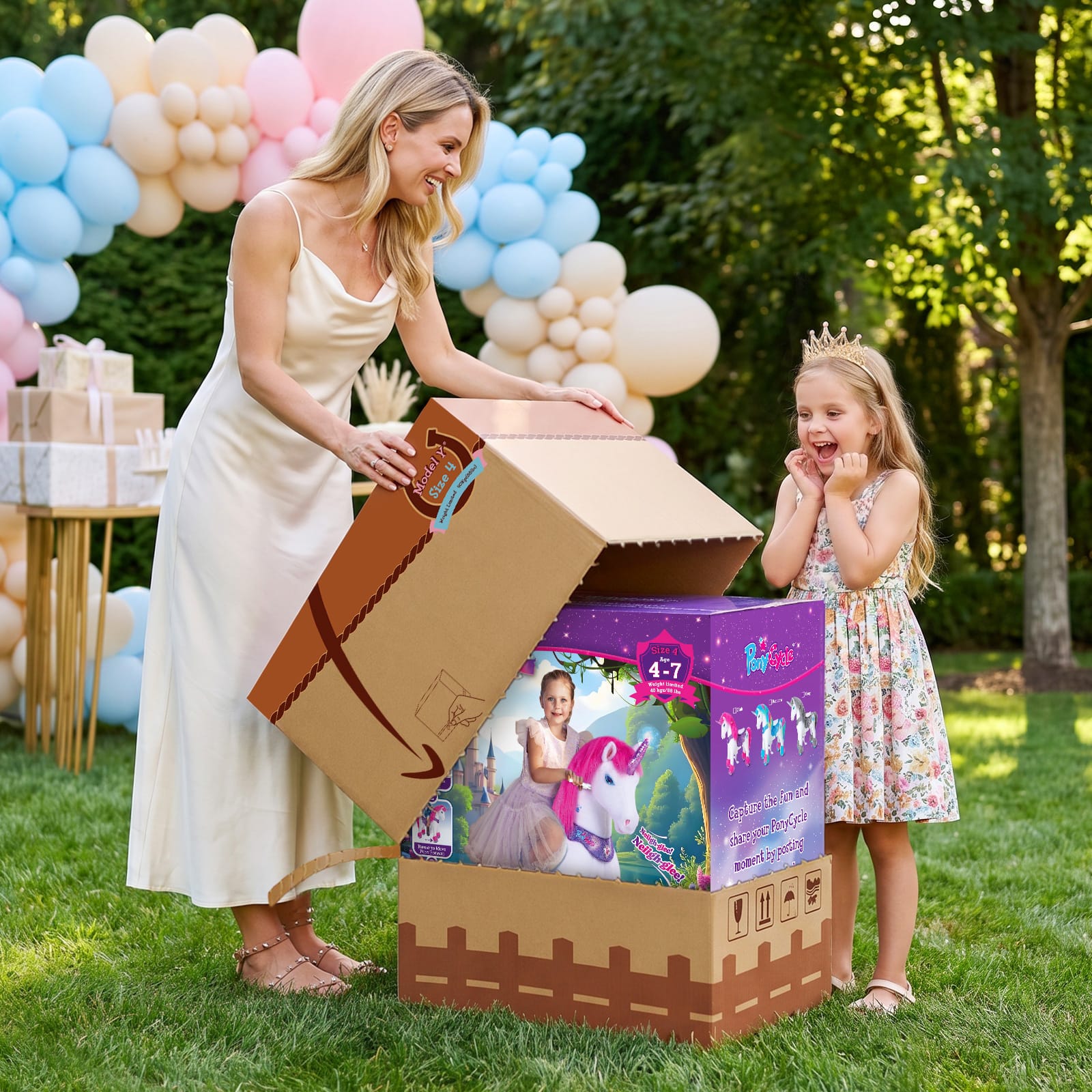 Model Y® Unicorn Ride-On Toy Age 4–7 – Rainbow