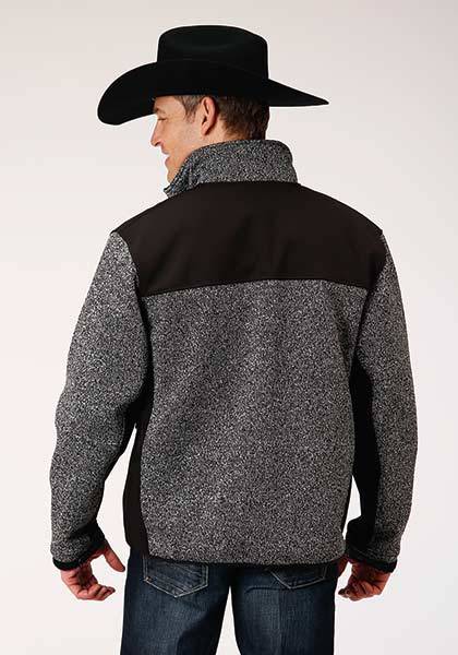 Roper Men's Charcoal Heather Knit Sweater Fleece Jacket