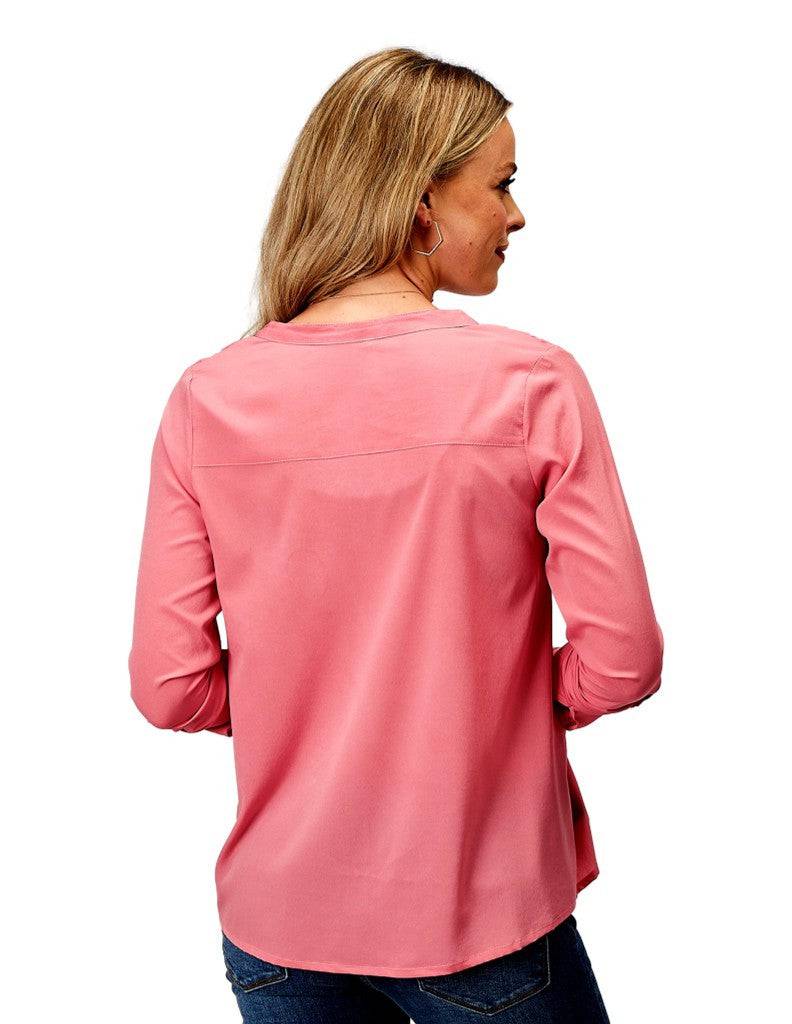 Women's Roper Polly Crepe V Neck Long Sleeve Shirt - Equine Exchange Tack Shop