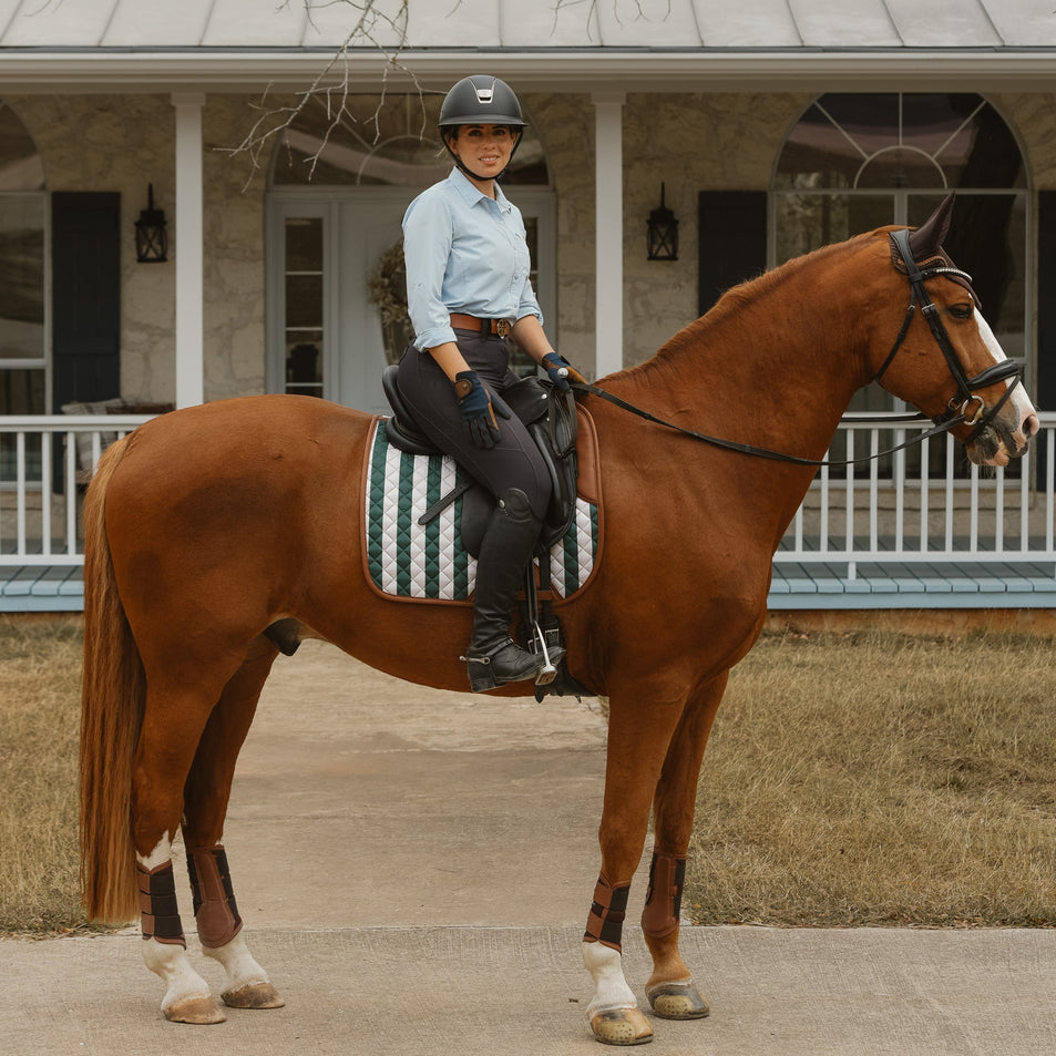 Carmel Stripe Dressage Pad - Equine Exchange Tack Shop