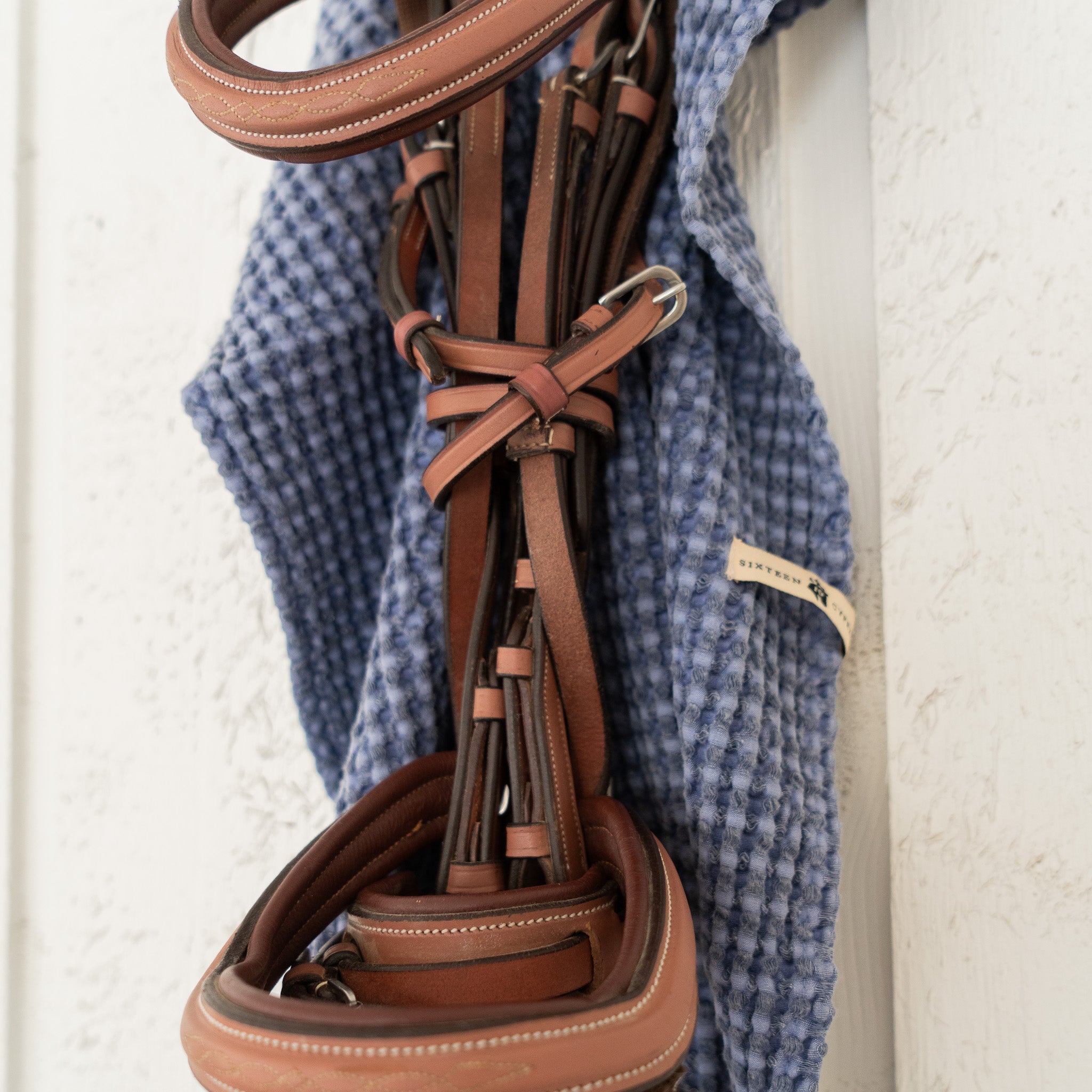 Cotton Waffle Stable Towel -Indigo - Equine Exchange Tack Shop