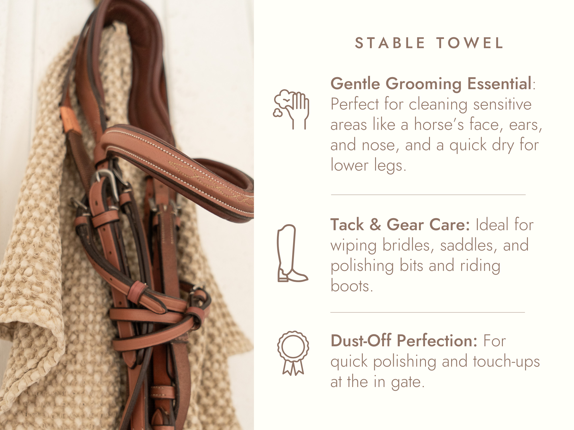 Cotton Waffle Stable Towel -Indigo - Equine Exchange Tack Shop