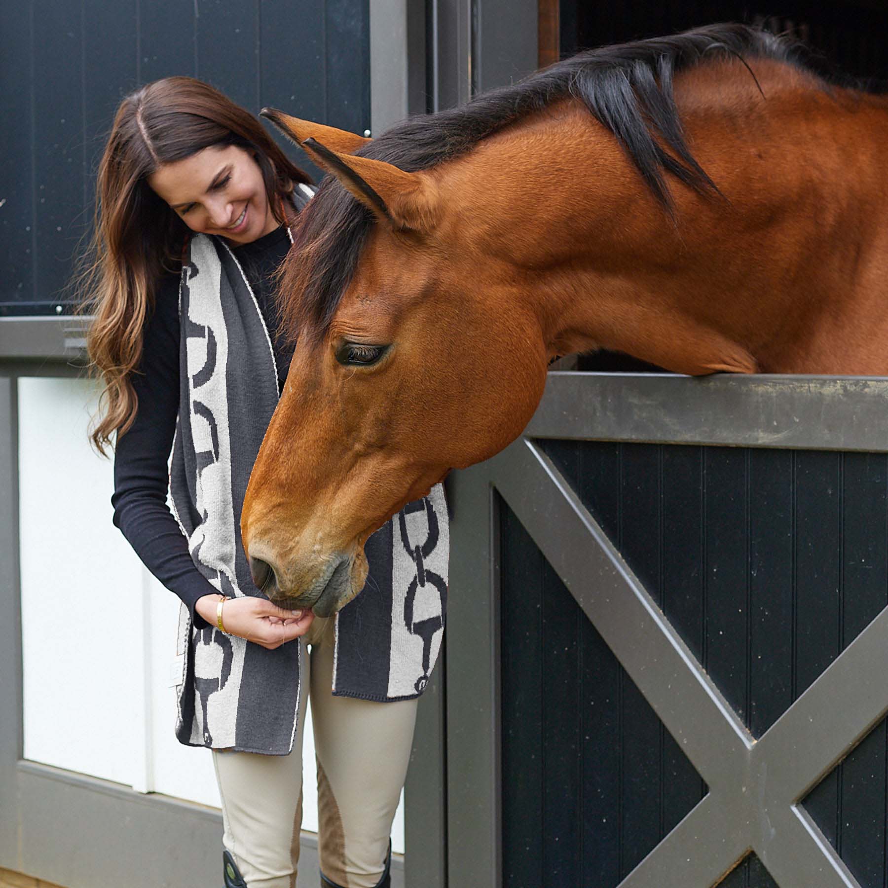 Snaffle Bit Striped Scarf