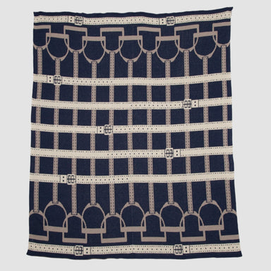 Cotton Sustainable Knit Throw Blanket - Equestrian Stirrup - Equine Exchange Tack Shop