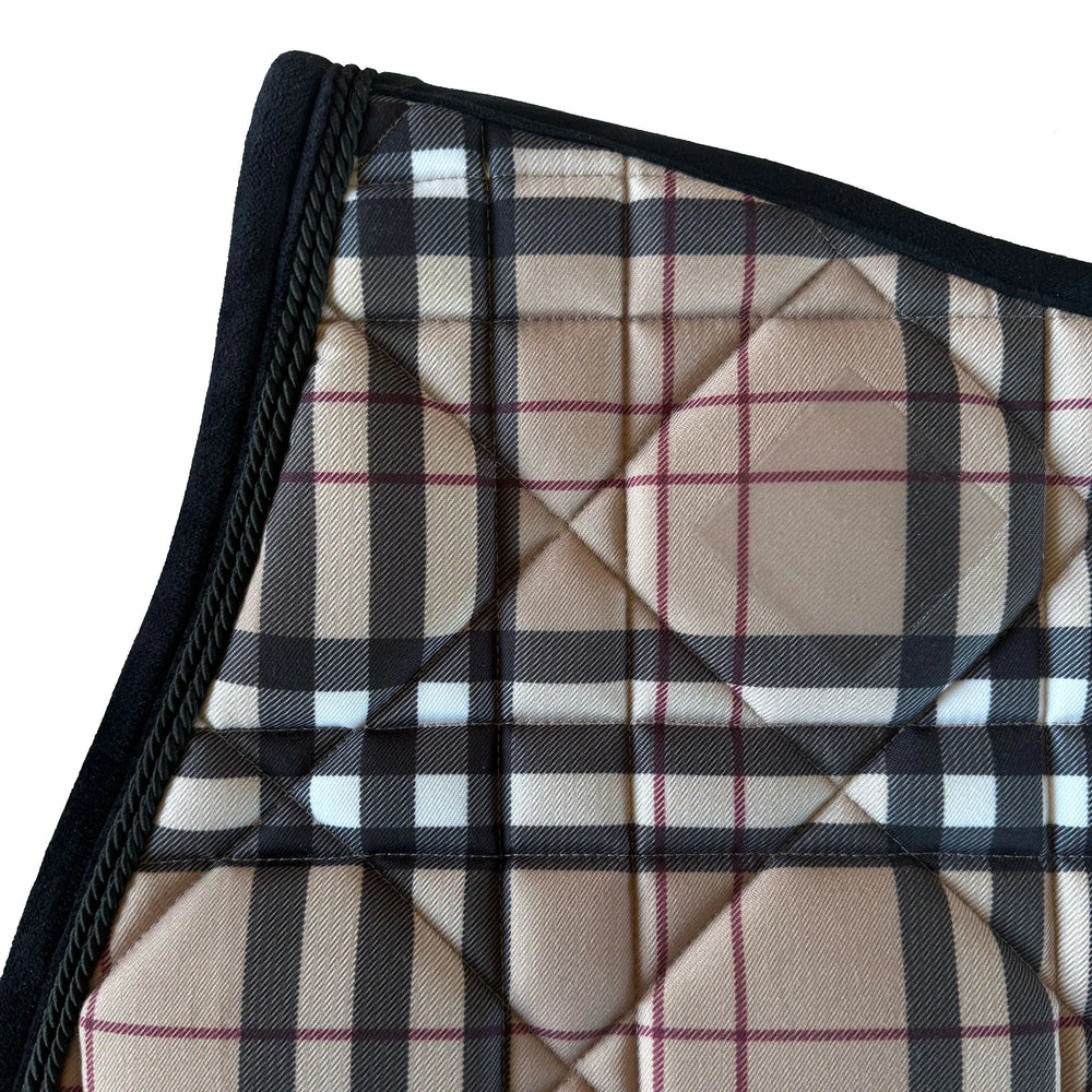 Holiday Tan Plaid Jump Saddle Pad