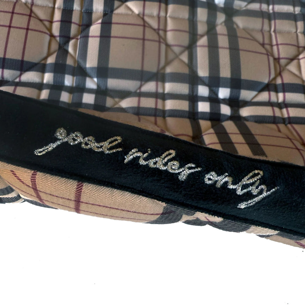 Holiday Tan Plaid Jump Saddle Pad