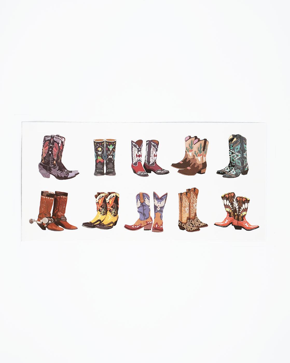 Cowboy Boot Temporary Tattoos - 10 pack  