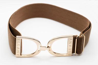 Toffee- 1.5" Gold Stirrup Elastic Belt - Equine Exchange Tack Shop