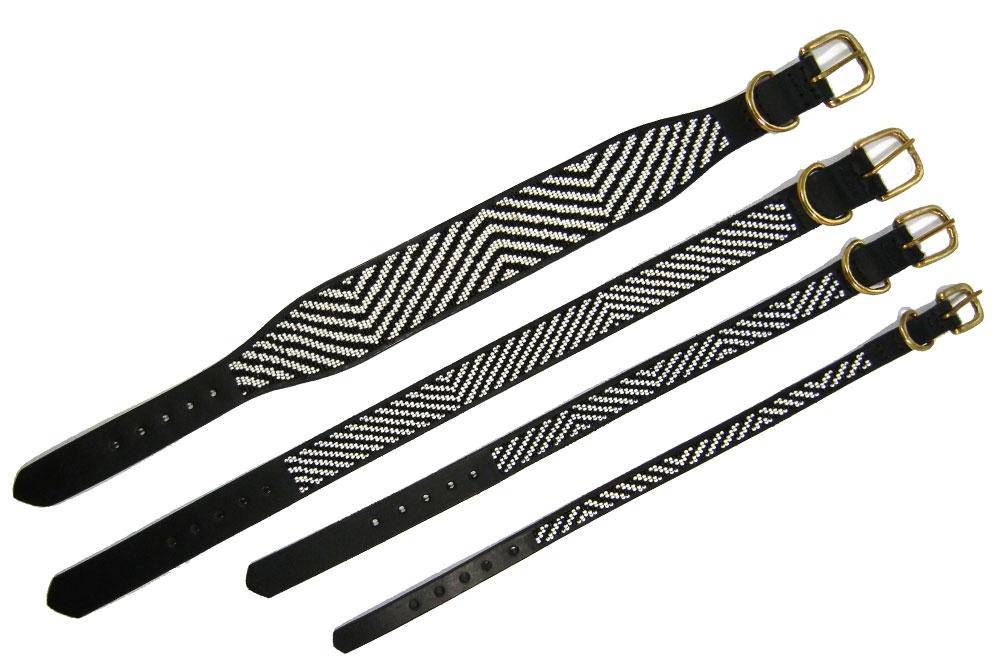 "Zebra" Beaded Dog Collar - Equine Exchange Tack Shop