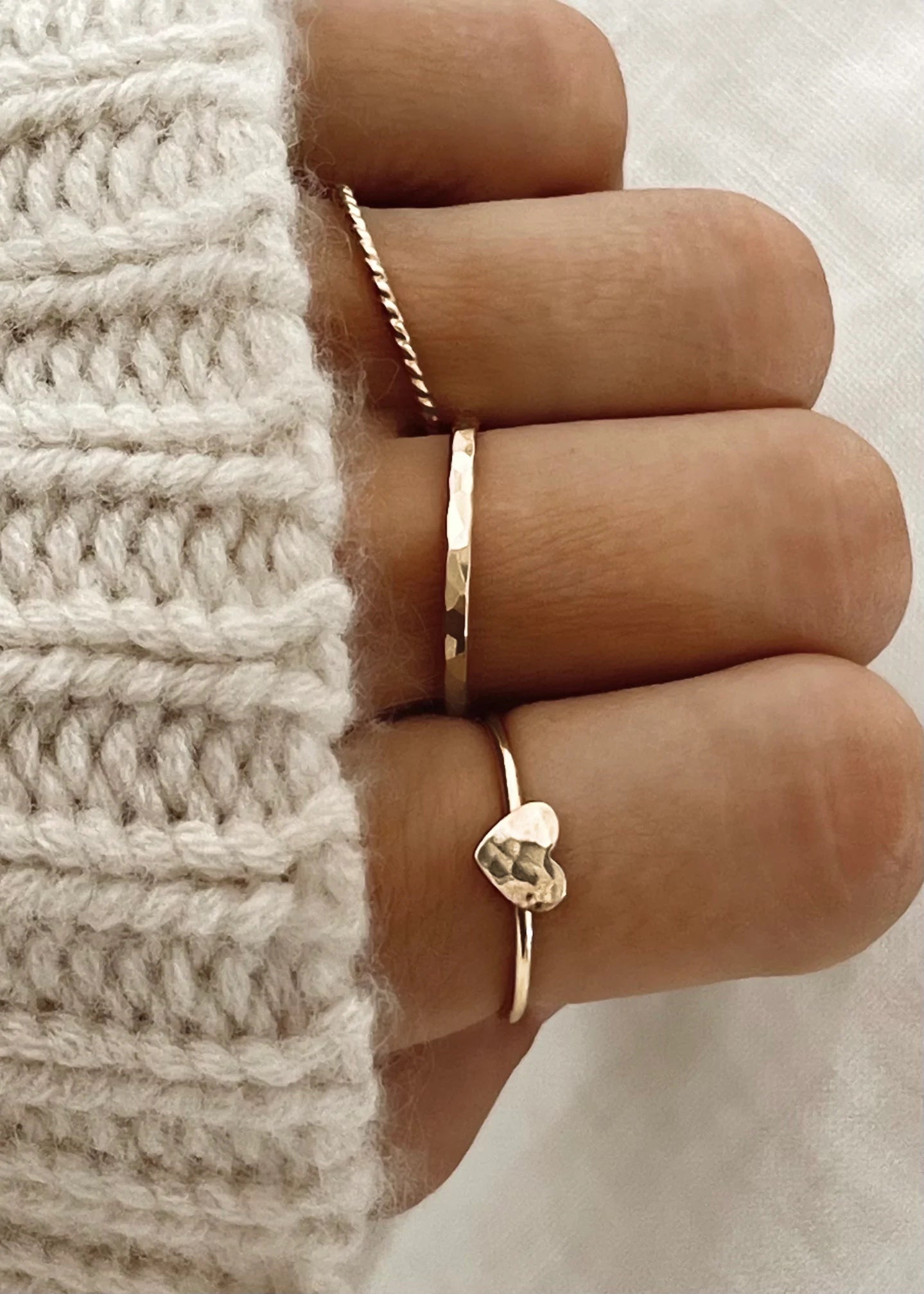 Tiny Heart Stacking Ring