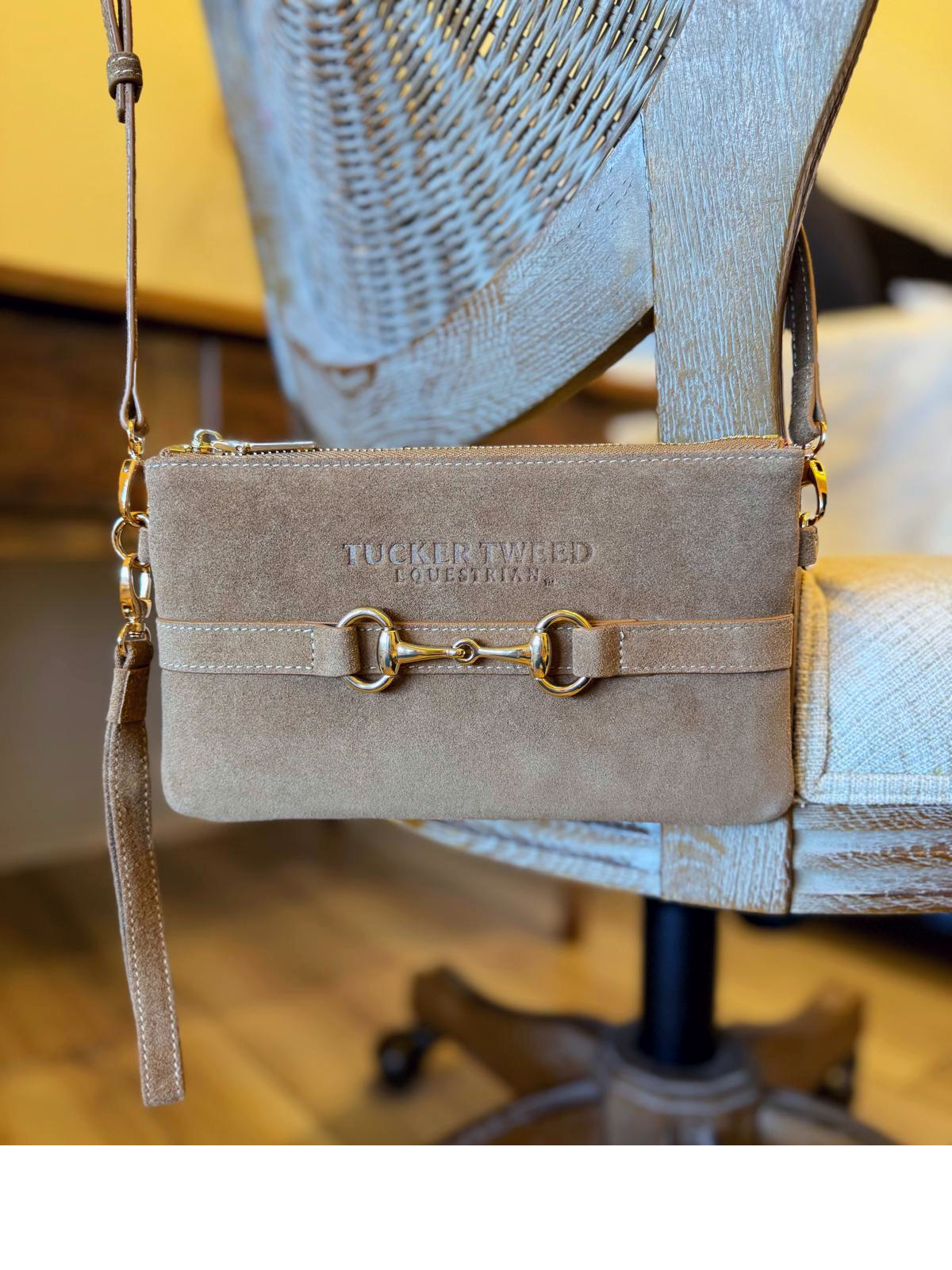 Wellington Suede Wristlet - Milk Chocolate  