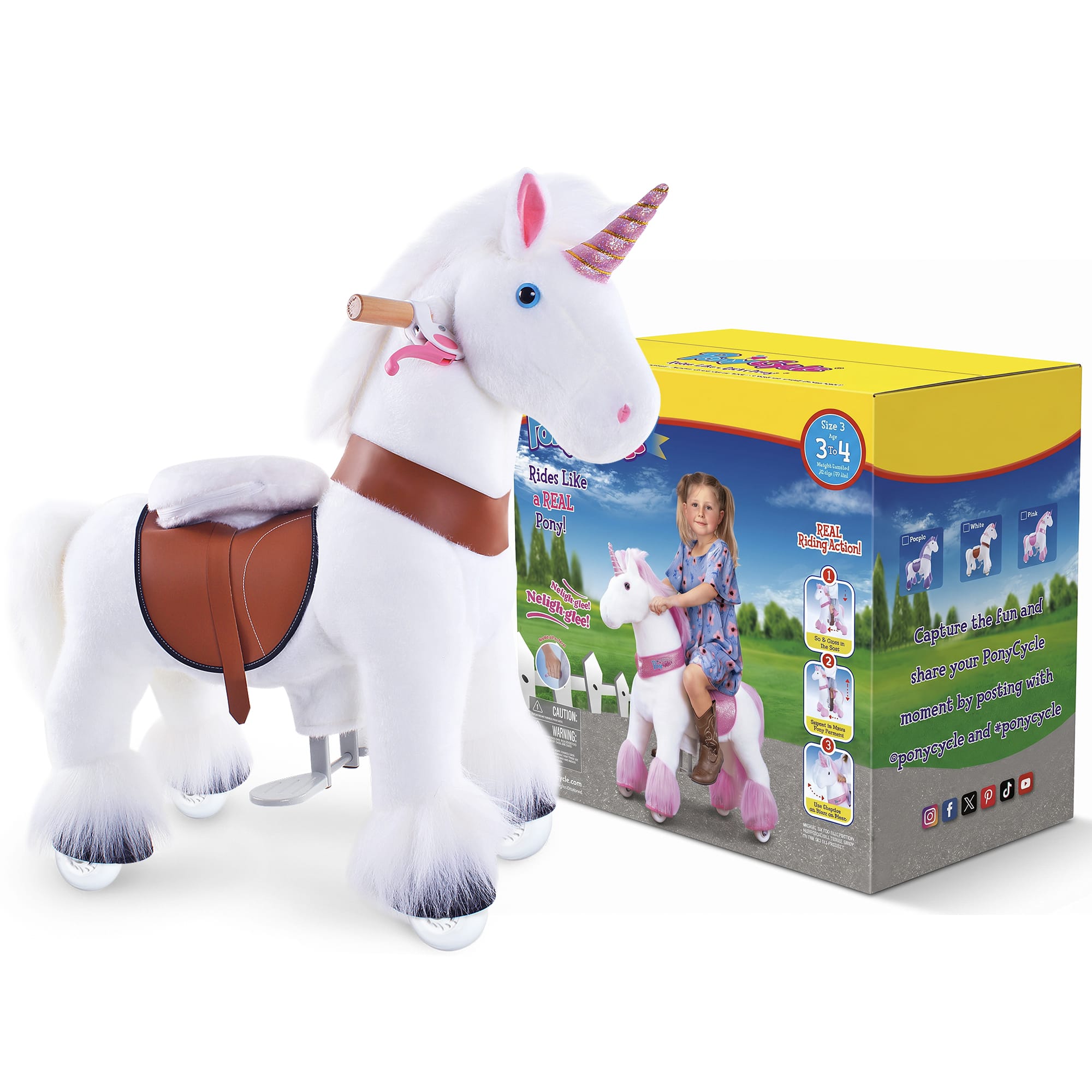 Model U® Unicorn Ride-On Toy Age 3–4 – White