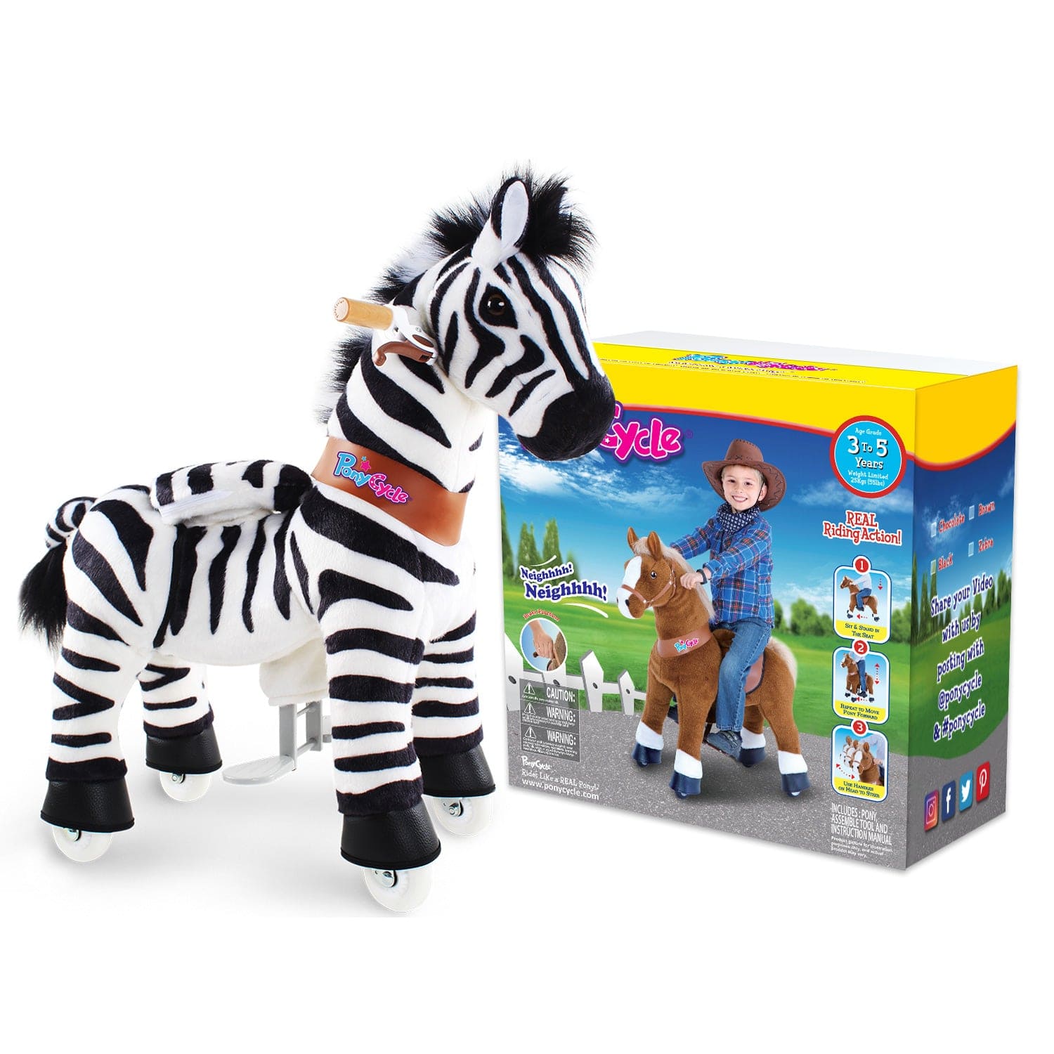 Zebra Ride-On Toy - Age 3–4