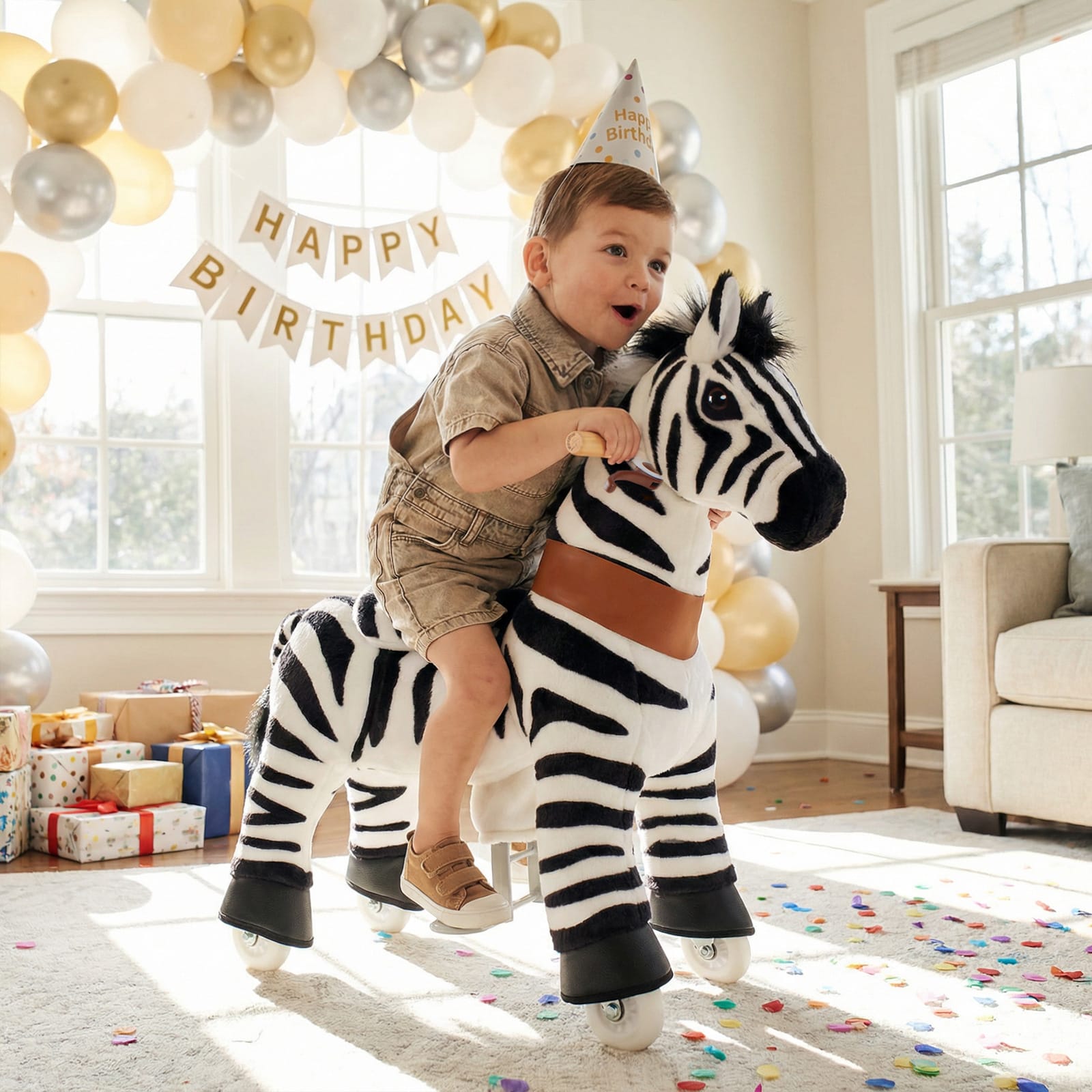 Zebra Ride-On Toy - Age 3–4