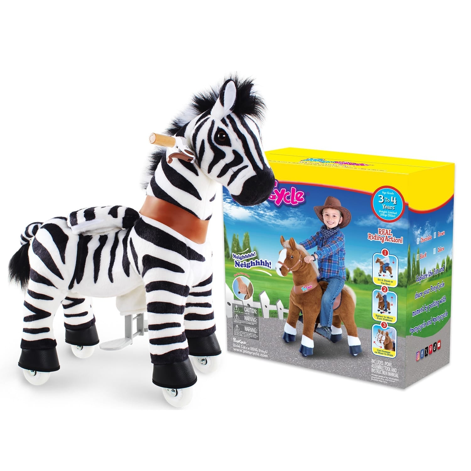 Zebra Ride-On Toy - Age 3–4