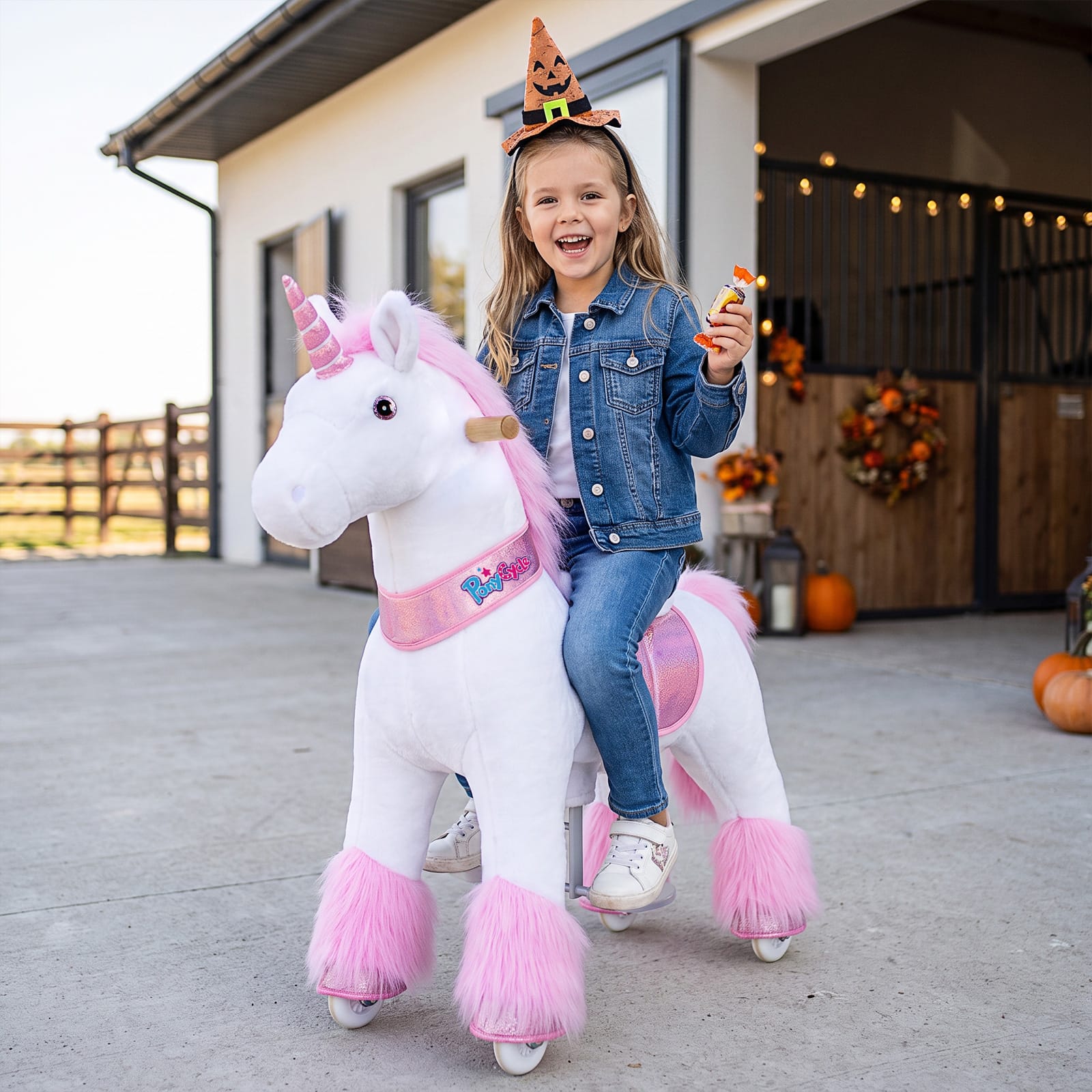 Pink Unicorn Ride-On Toy - Age 4–7