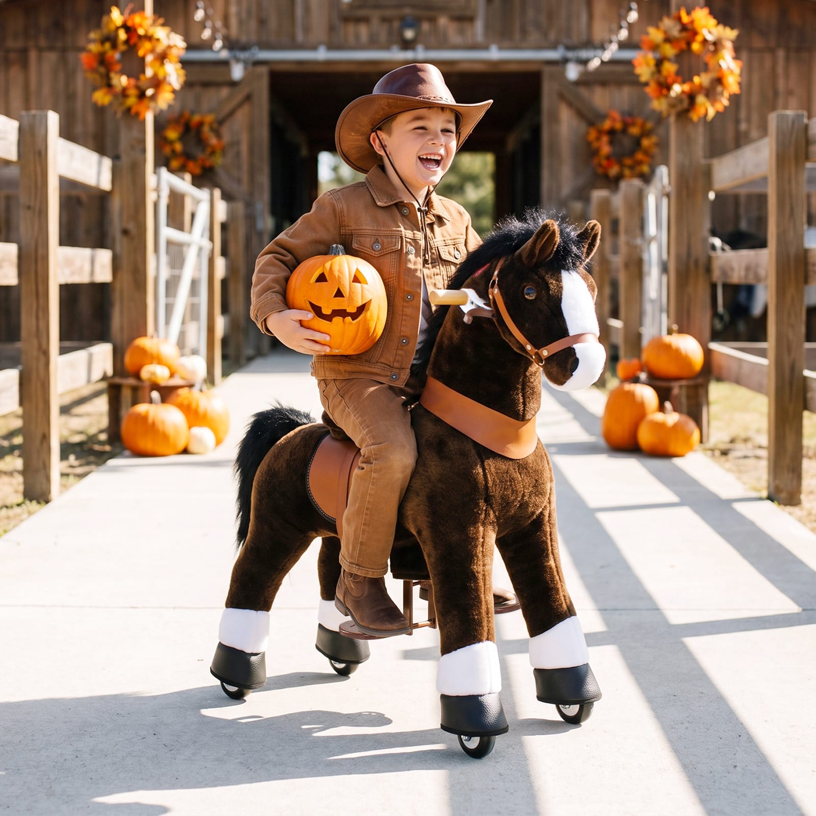 Chocolate Horse Ride-On Toy - Age 4–7