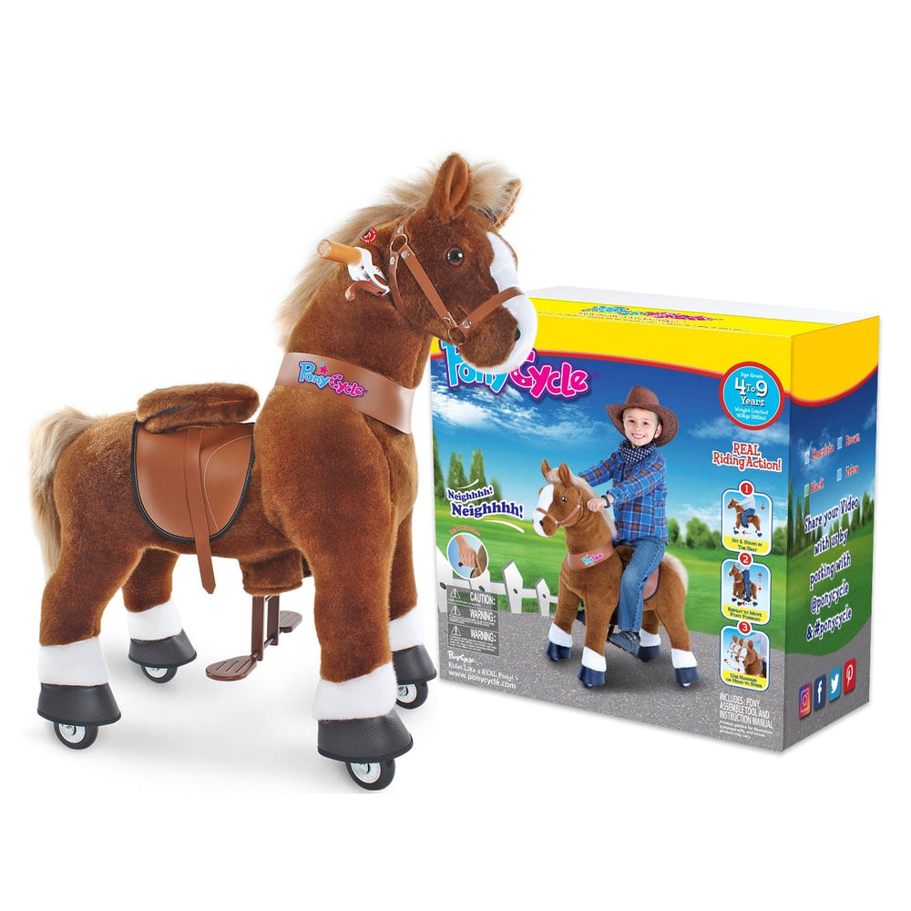 Brown Horse Ride-On Toy - Age 4–7