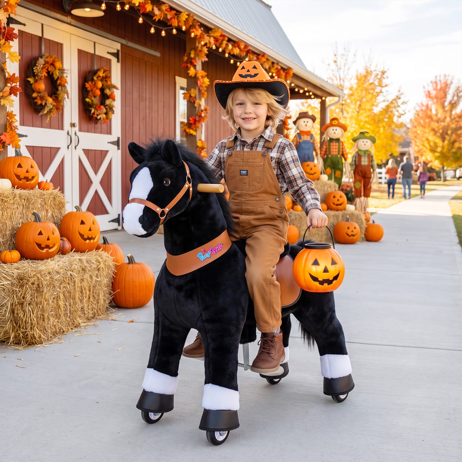 Black Horse Ride-On Toy - Age 4–7
