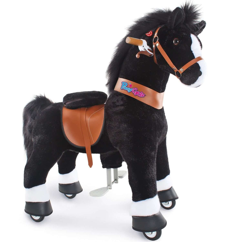 Black Horse Ride-On Toy - Age 4–7