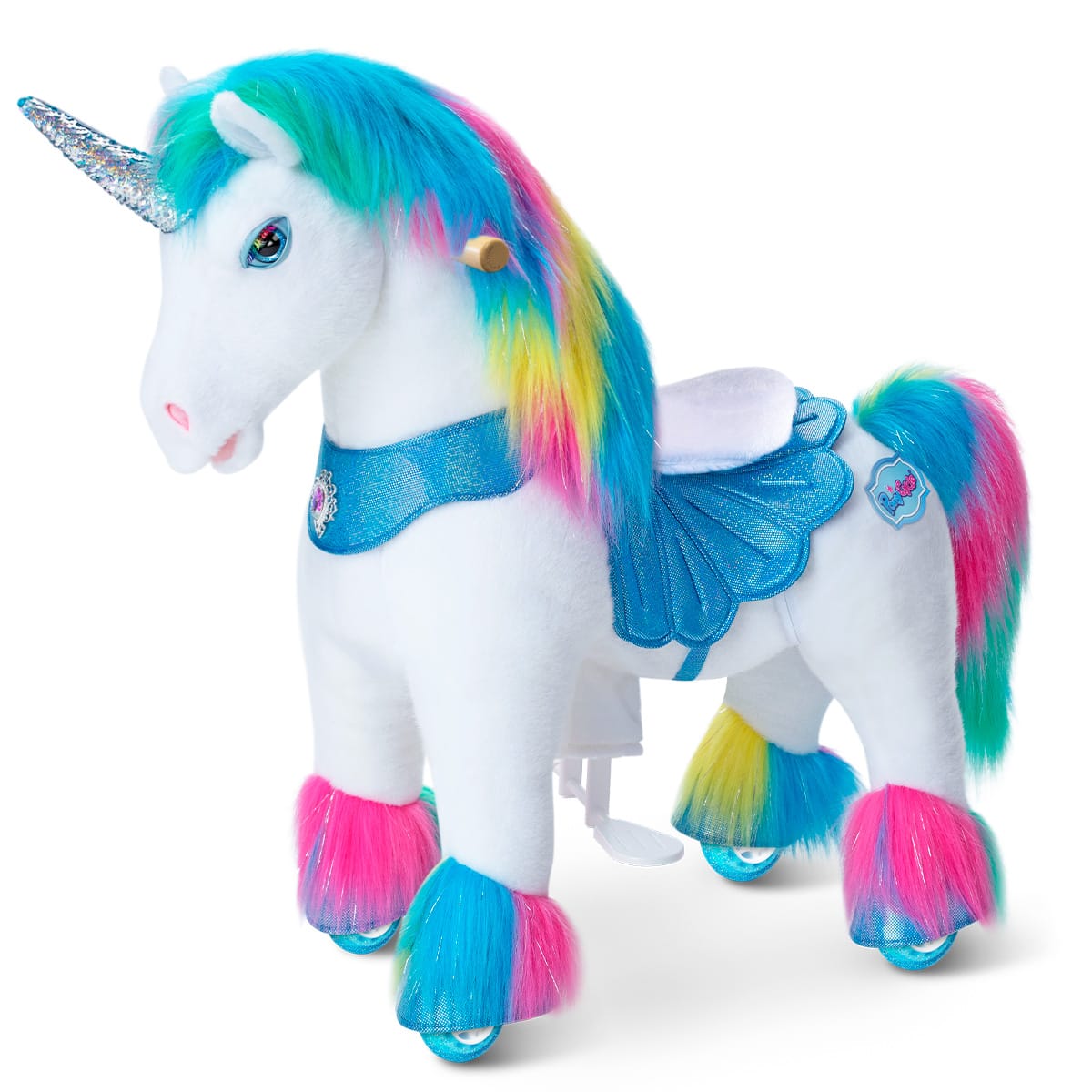 Rainbow Unicorn Ride-On Toy - Age 3–4