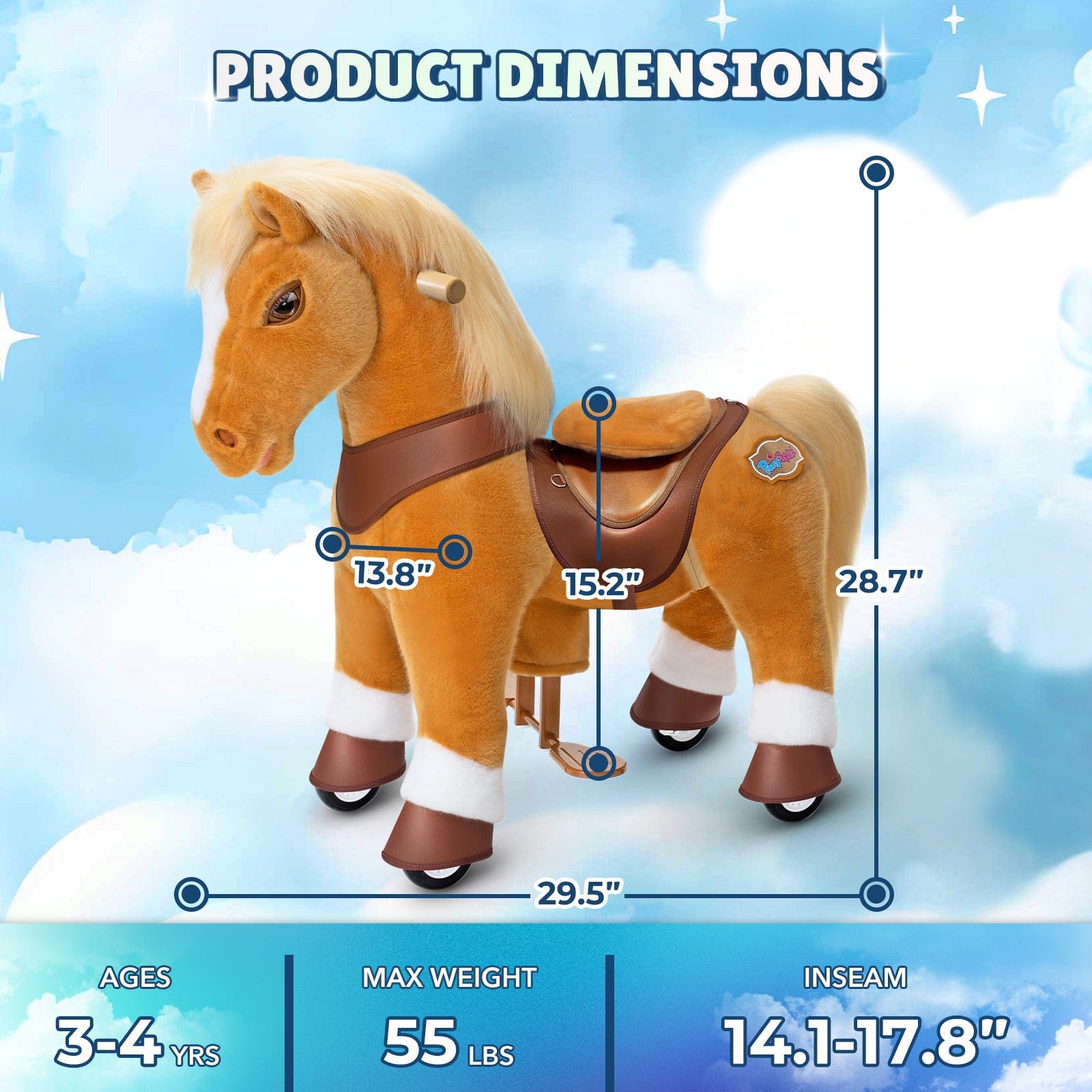 Model Y® Horse Ride-On Toy Age 3–4 – Light Brown  
