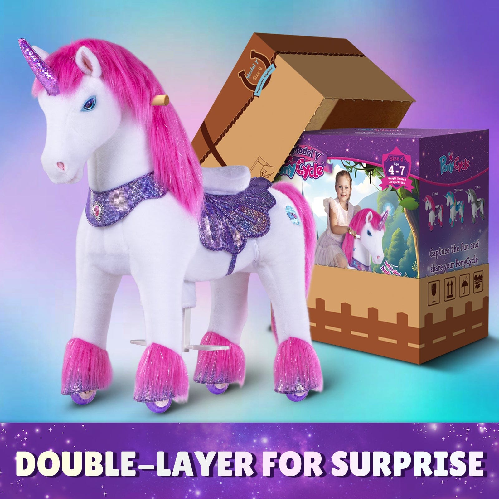 Unicorn Ride-On Toy - Age 4–7  