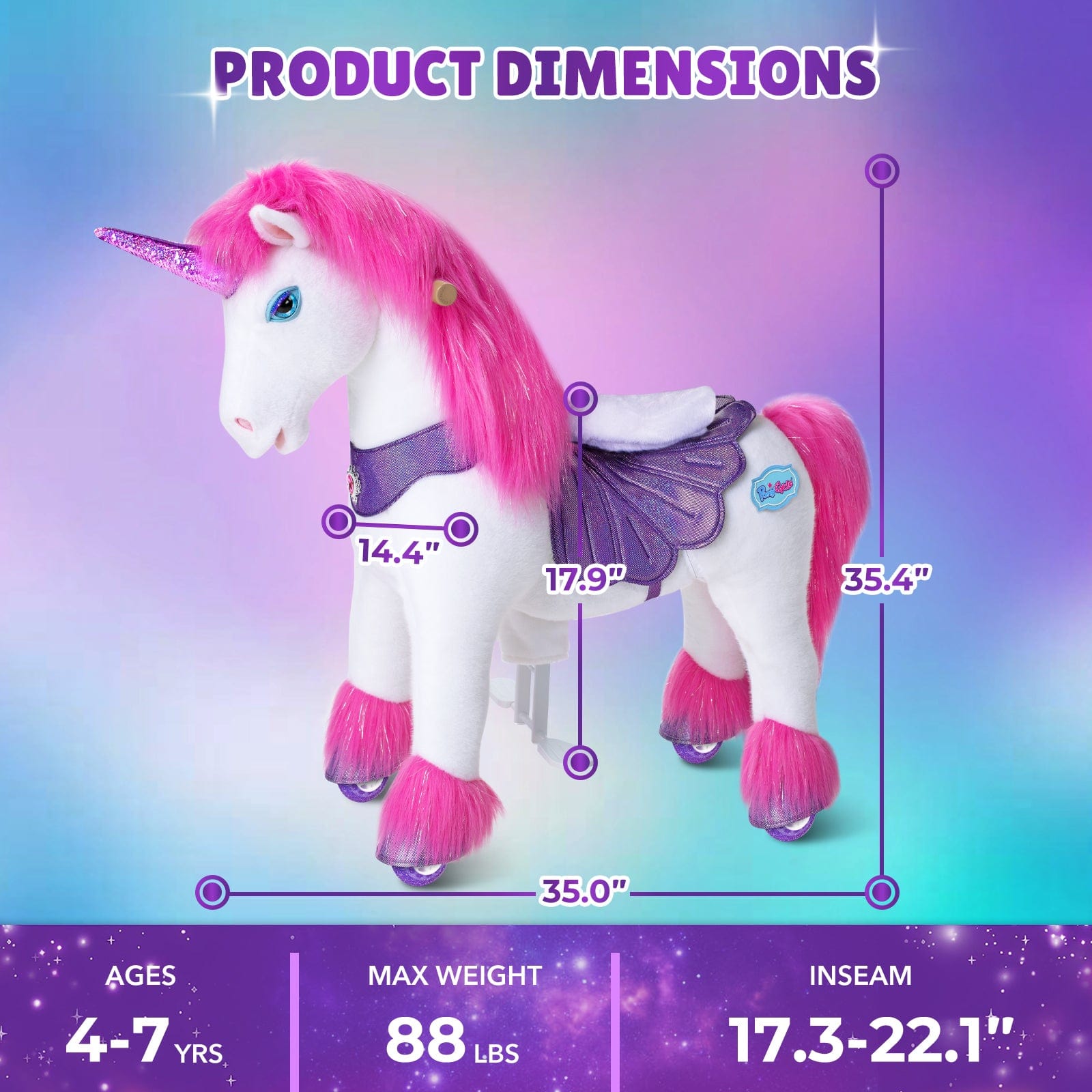 Unicorn Ride-On Toy - Age 4–7  