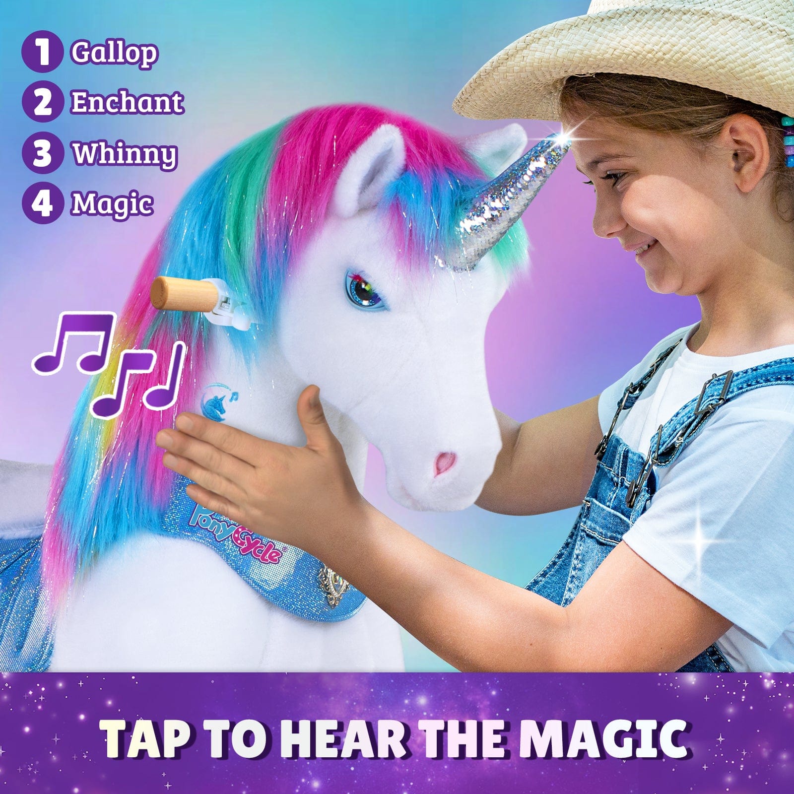 Rainbow Unicorn Ride-On Toy - Age 3–4  