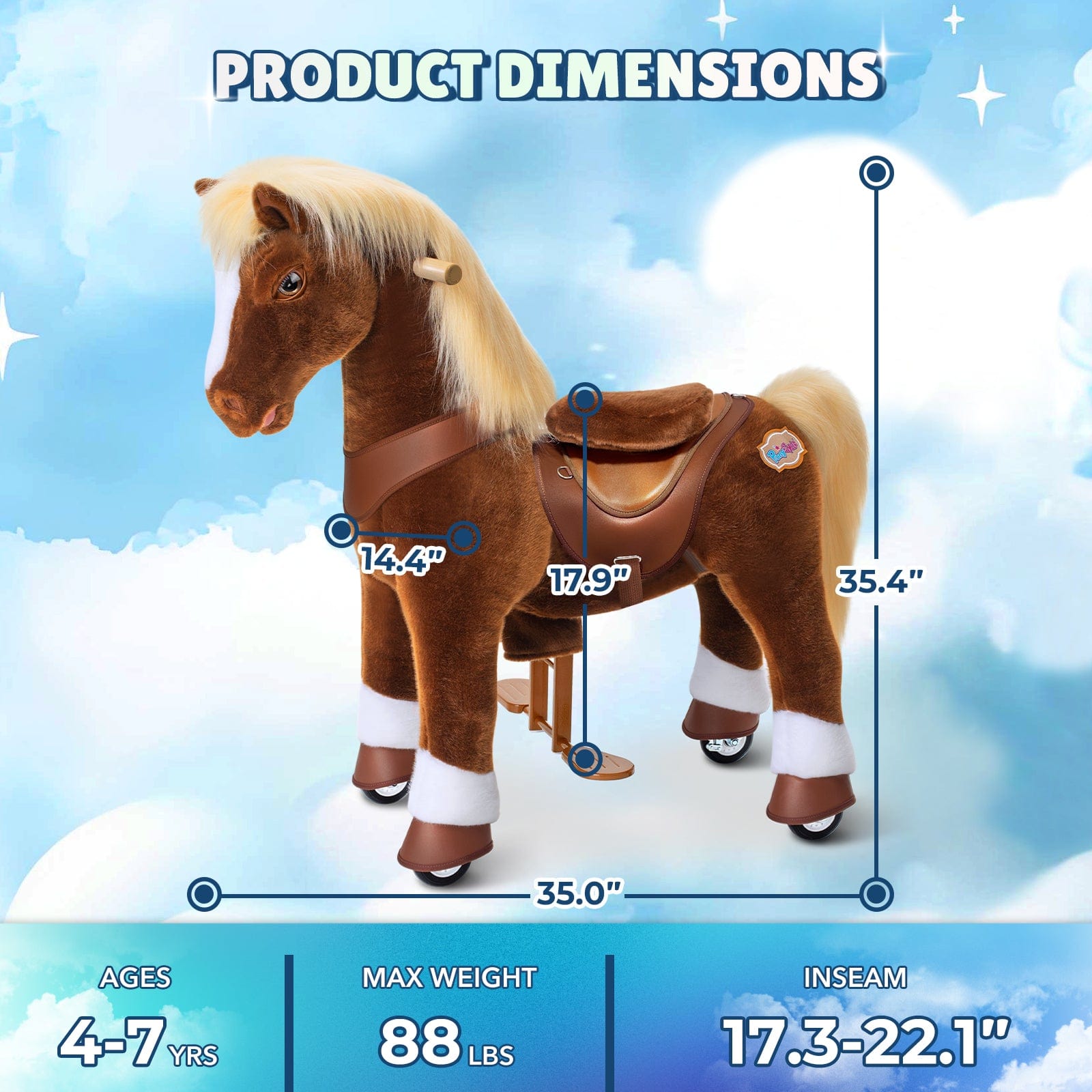Model Y® Horse Ride-On Toy Age 4–7 – Brown  