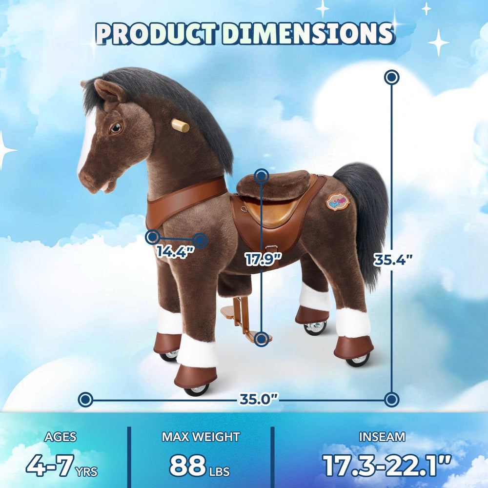Chocolate Horse Ride-On Toy - Age 4–7  