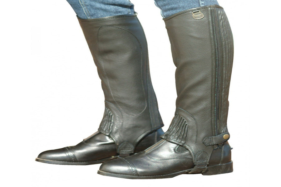 Ovation® Stretch Ribbed Top Grain Half Chaps - Ladies'